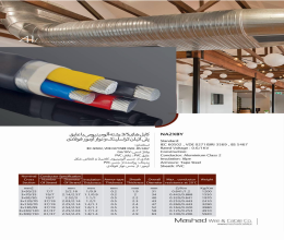 بروشور کابل های 3/5 رشته آلومینیومی با عایق پلی اتیلن کراسلینک و نوار آرموردار فولادی سیم و کابل مشهد